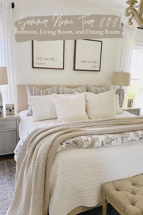 Tan Bedroom Ideas, Modern Farmhouse Style Living Room, Tan Bedroom, Beige Headboard, Farmhouse Fireplace Decor, Neutral Bedroom Decor, Spring Bedroom, Beige Bedroom, Beige Bed