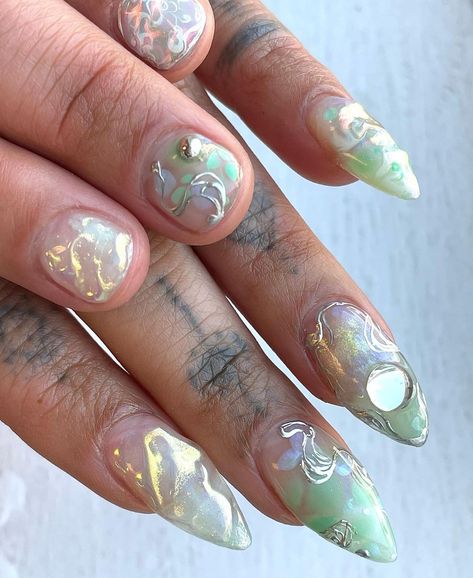 IG: noellefuyunails Fairy Nails Designs, Fairy Core Nails, Celebration Nails, Fairy Nails, Spring Fairy, Green Spring, Forest Fairy, Discount Code, The Forest