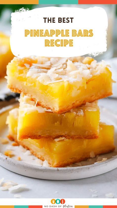 Pineapple Bars, Italian Treats, Pineapple Squares, Gluten Free Holiday Recipes, Pineapple Dessert Recipes, Pineapple Desserts, Pineapple Recipes, Dessert Bar Recipe, Gluten Free Recipes For Breakfast