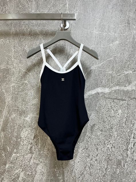 Dark Academia Swimwear, Celine Swimwear, Chanel Bathing Suit, Chanel Swimsuit, Tank Bikinis, Swimsuits Outfits, Gym Outfits, Closet Organizer, Swim Suits