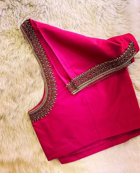 Krishna Boutique (@krishna_boutique_1) • Instagram photos and videos Simple Muggum Designs, Pink Simple Blouse Designs, Muggum Work Design Simple, Simple Embroidered Blouse Designs, Peacock Colour Blouse Designs, Simple Hand Work For Blouse, Simple Bridal Blouse Designs Latest, Aari Blouse Back Neck Designs, Muggum Work Blouse Designs Simple