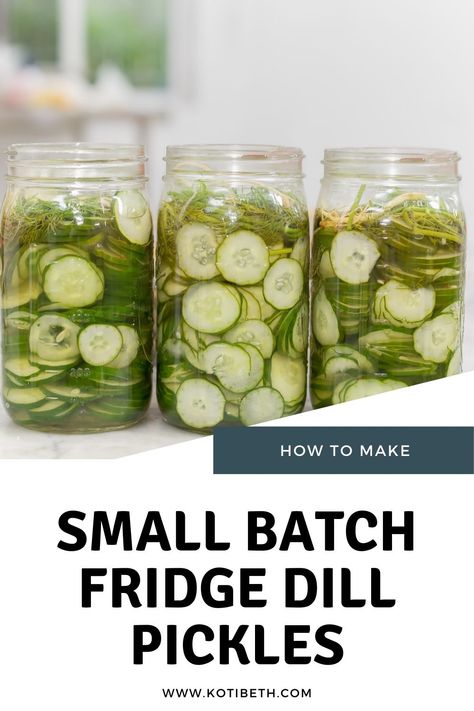 Refrigerated Dill Pickles Recipe, Pickle Making Recipes, Fresh Dill Pickles Recipes, Healthy Refrigerator Pickles, Easy Homemade Refrigerator Dill Pickles, How To Make Homemade Dill Pickles, Refrigerator Pickles With Dried Dill, Refrigerator Pickles Small Batch, Fridge Cucumber Pickles