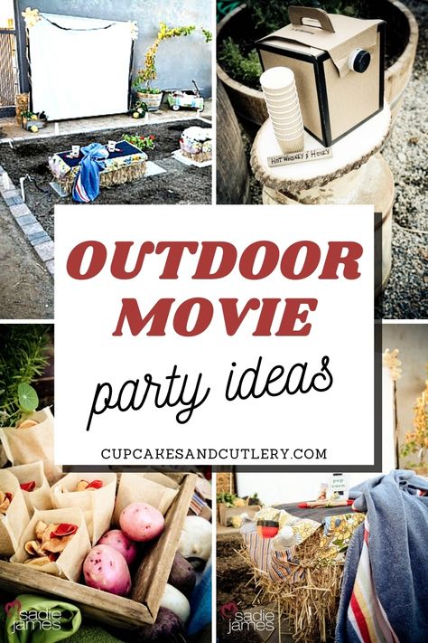 Want to have an outdoor movie night? Check out these fun party ideas for decorations, food and more! These ideas are perfect for fall party with friends and family. Fall Outdoor Movie Night Ideas, Outdoor Movie Night Ideas, Fall Movie Night, Outdoor Movie Night Party, Fun Party Ideas, Outdoor Movie Party, Movie Night Ideas, Fall Movie, Movie Night For Kids