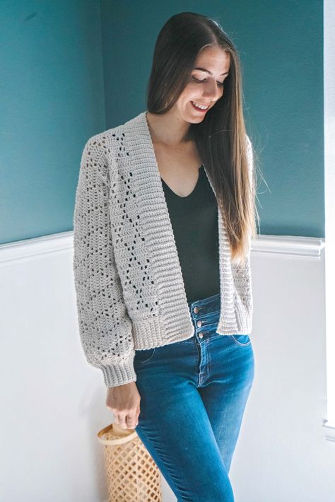 Diamond Crochet Cardigan Pattern - EasyCrochet.com Best Free Crochet Patterns, Crochet Kimono Pattern, Diamond Crochet, Chunky Yarn Crochet, Crochet Cardigan Free, Crochet Free Patterns, Crochet Cardigan Pattern Free, Crochet Kimono, Gilet Crochet