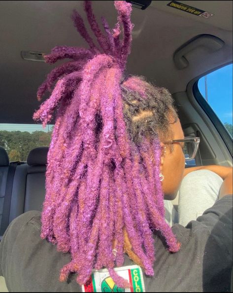 Loc Color Ideas, Locs Dyed, Purple Locs, Locs Hair Styles, Dyed Dreads, Loc Colors, Dyed Locs, Colored Dreads, Styles Locs