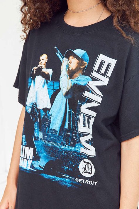 Slide View: 4: Eminem Tee Eminem Merchandise, 90s Shirts Graphic Tees, Eminem Shirt, Vintage Tshirt Design, Vintage Shirt Design, Shirt Logo Design, Fashion Nova Outfits, Trendy Hoodies, 90s Shirts