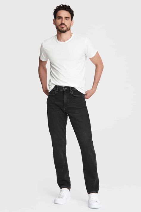 White Shirt Black Jeans Men, Black Jeans And White Sneakers Outfit, Men Black Jeans Outfit, Mens Black Jeans Outfit, Men Jeans Outfit, White Sneakers Outfit Men, White Shirt Black Jeans, Plain White Shoes, White Tshirt And Jeans