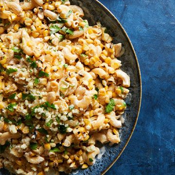 Mexican Street Corn Macaroni Salad | Midwest Living Corn Macaroni Salad, Mexican Street Corn Pasta Salad, Mexican Street Corn Pasta, Mexican Food Ideas, Street Corn Pasta Salad, Street Corn Pasta, Corn Pasta Salad, New Mexican Food, Salad Macaroni