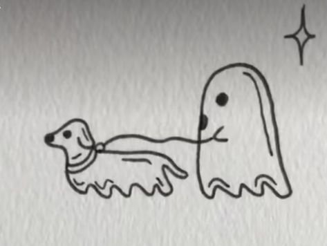 Ghost Walking Dog Tattoo, Ghost Dog Tattoo, Kai Tattoo, Ghost Walking Dog, Cowboy Boot Tattoo, Ghost Illustration, Dog Stencil, Zombie Tattoos, Dachshund Tattoo