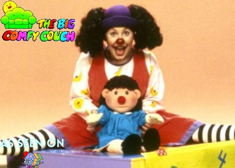 As Seen on PBS Kids Big Comfy Couch, The Big Comfy Couch, Kids Tv Shows, Comfy Couch, A Clown, Clown Costume, Troll Dolls, Kids Tv, 90s Kids