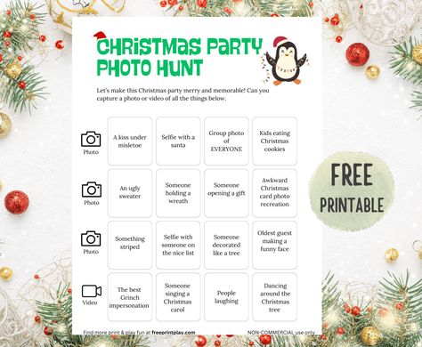 Solve the Riddles Scavenger Hunt - Free Print + Play Christmas Movie Bingo, Movie Bingo, Photo Wreath, Money Gift Ideas, Funny Face Photo, Christmas Party Photo, Photo Recreation, Pass Out, Free Print