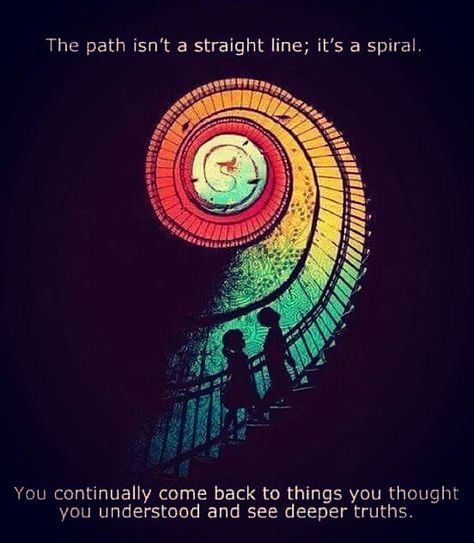 Life is a spiral not a straight line. #life #wisdom #truth  Follow for more Great Quotes! Fever Dream, Psy Art, Deep Truths, Design Graphique, Art Plastique, Spiritual Journey, Sacred Geometry, Spiritual Awakening, Art Abstract