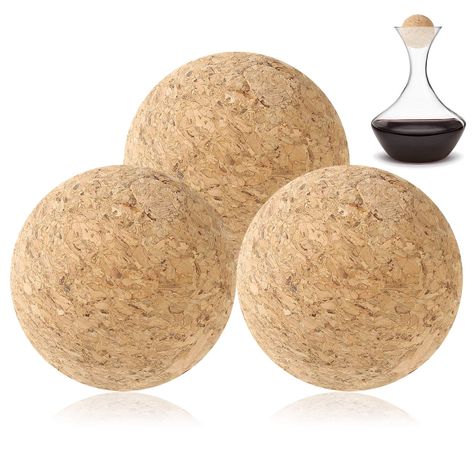 PRICES MAY VARY. 【3 Pieces Cork Ball in Big Size】- The package include 3 pieces of wine cork balls wine stoppers, can be used as replacement of your wine stopper.Large size for fit most of wine bottle. 【Reusable & Practical】- The cork balls wine stoppers are fit for the mouth of bottle more, and you just need to put it on the top, which can efficiently keep the dust and flyings away from your wine. 【2.4 In in diameter】- Each cork ball stopper wine stoppers for wine decanter is approx. 2.4 inch/ Cork Ball, Wine Carafe, Wine Tools, Wine Theme, Wine Bottle Stoppers, Cork Stoppers, Wine Stoppers, Store Displays, Wine Cork