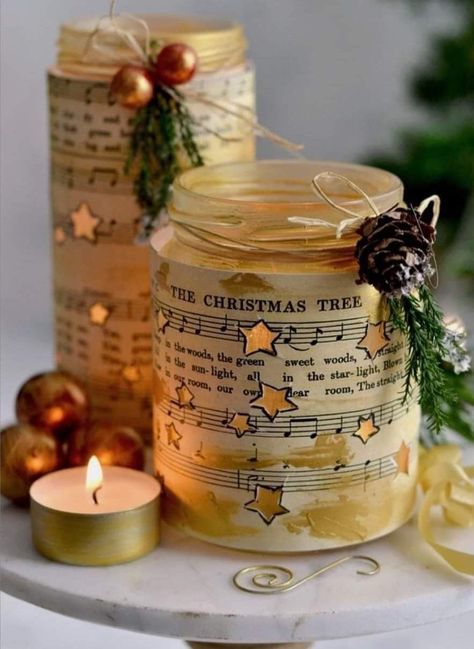 Star Luminaries, Luminary Diy, Diy Star, Stars Gold, Christmas Mason Jars, Christmas Jars, Christmas Projects Diy, Easy Christmas Crafts, Mason Jar Crafts