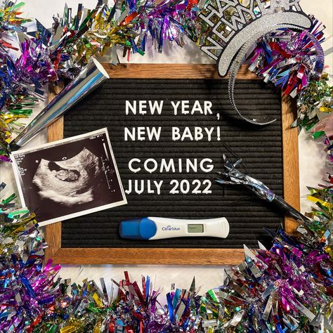 Embrace the joy and excitement of the New Year with a special baby announcement that marks the arrival of a new blessing in your life. This delightful announcement captures the essence of the holiday season and the anticipation of new beginnings. Share the news of your little one's impending arrival with a creative and personalized announcement that reflects your unique style and family's personality. New Year Announcement Pregnancy, Pregnancy Announcement For January Baby, Second Baby Pregnancy Announcement New Years, New Year’s Eve Pregnancy Announcement, New Years Pregnancy Announcement, Announcement Ideas, Baby Announcements, Baby Needs, Creative Photos