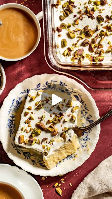 Ariel Laing on Instagram: "I shared this pistachio tres leches cake earlier in the week, and today I want to show you just how simple it is to make. I’m imagining this as the main dessert after a holiday meal or a fancy dinner party at home with friends. Yes, please!

The thing that sets this tres leches recipe apart is (of course) lots of pistachios! They’re ground up and added to the cake, which not only adds a nutty flavor, but gives it a subtle light green hue. We’re also stirring some pistachio cream (swooooon!) into the three milk mixture. It’s utterly delicious!

Be sure to pole holes into the cake while it’s still warm, then drench in the pistachio and cream mixture. This will absorb fully into the cake overnight. Just before serving, top with fresh whipped cream and lots of choppe Dinner Party At Home, Tres Leches Recipe, Fresh Whipped Cream, Leches Cake, Fancy Dinner Party, Pistachio Cream, Party At Home, Tres Leches Cake, Holiday Meal