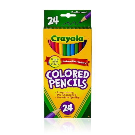 Crayola Art, Crayola Colored Pencils, Colored Pencil Set, Kids Imagination, Wooden Pencils, Back To School Supplies, Colored Pencil, Intense Colors, Brilliant Colors