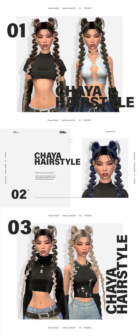 A direct link to the pictured custom content made by LeahLillith! #thesims4 #thesims #thesims4cc #sims4cc #simscustomcontent #sims4customcontent #sims4customcontent Sims 4 Black Hair, Y2k Hair, Y2k Hairstyles, Pelo Sims, Free Sims 4, Sims 4 Body Mods, Sims 4 Cc Skin, Sims 4 Expansions, Tumblr Sims 4