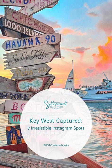 Ready to discover where in Key West your Instagram can come alive with color and character? Join Southernmost Beach Resort and our Sister Property, The Marker Key West Harbor Resort, as we guide you through seven irresistible Instagram spots in Key West. Key West Instagram Spots, Key West Instagram Pictures, Key West Pictures, Casa Marina Key West, Key West Lighthouse, Key West Beaches, Key West Resorts, Glass Bottom Boat, Lighthouse Pictures