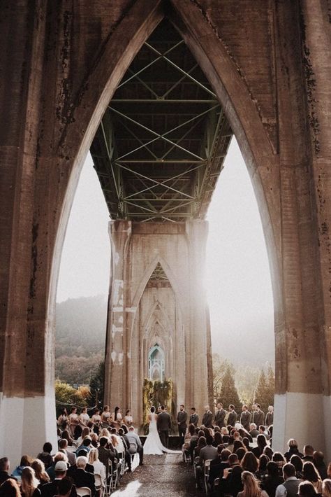 cathedral park st johns wedding photo Portland Wedding Venues, Wedding Venues Oregon, Portland Oregon Wedding, Wedding Quotes, Oregon Wedding, Desert Wedding, Ceremony Venue, Wedding Destination, Outdoor Wedding Ceremony