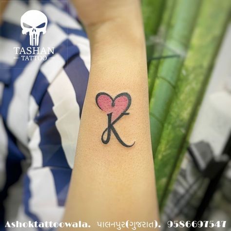 E&j Tattoo, K Alphabet Tattoo, Kr Tattoo Design, Y Tatoos Letter, Pk Tattoo Letter, K With Heart Tattoo, 2 Letter Tattoo, K Name Tattoo Design, K Name Mehndi Design