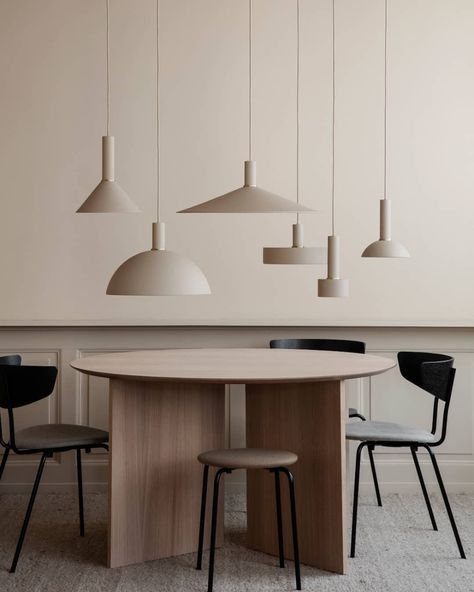 ferm LIVING (@fermliving) • Instagram photos and videos Large Pendant Lighting, Kitchen Surfaces, Small Pendant Lights, Lighting Concepts, Pendant Lamp Shade, Luminaire Design, Ferm Living, White Interior, Round Table