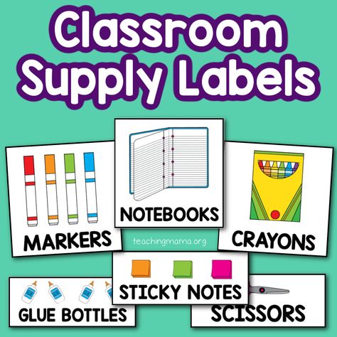 Printable Classroom Supply Labels Classroom Labels With Pictures Free, School Labels Printables Free Editable, Free Classroom Labels, Classroom Labels Printables, Classroom Supply Labels, School Labels Printables, Classroom Supplies Labels, Child Development Activities, Art Classroom Management