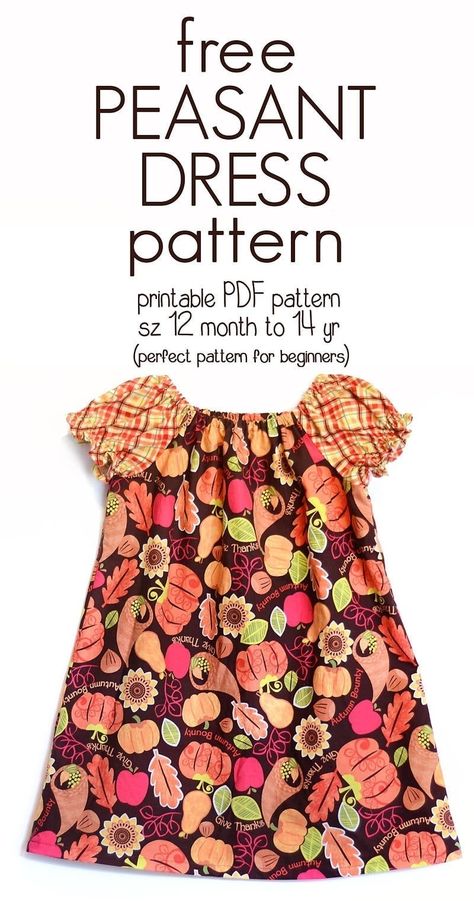 Peasant Dress Pattern Free, Peasant Dress Tutorial, Peasant Dress Pattern, Girls Dress Pattern Free, Peasant Dress Patterns, Couture Bb, Diy Sy, Sewing Kids Clothes, Girl Dress Pattern