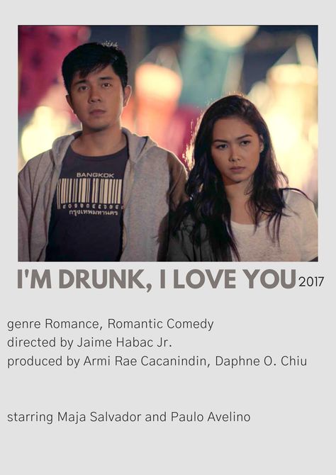 please give credits if you take this (don't repost) I'm Drunk I Love You, Im Drunk I Love You, Filipino Movies, Paulo Avelino, Loving You Movie, Maja Salvador, Pinoy Movies, Romantic Comedy, Movie Poster