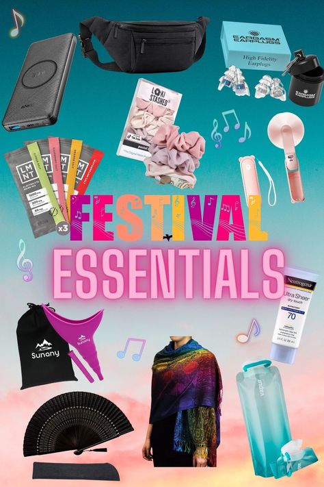 Top Music Festival Essentials from Amazon Every Festival-Goer Needs Music Festival Necessities, Music Festival Hacks, Rave Packing List, Rave Must Haves, What To Bring To A Festival, Amazon Festival Outfit, Festival Gifts Ideas, What To Bring To A Music Festival, Music Festival Must Haves