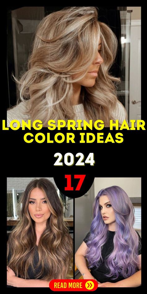 The long spring hair color 2024 ideas for brunettes focus on bringing a fresh, spring-inspired look with balayage techniques. Ideas include transitioning from dark brown to lighter shades, perfectly blending with the spring aesthetic. This trend is a great option for women seeking a medium length haircut for thick hair, offering both style and manageability. Hair Color Ideas For 2024, Spring Hair Colors 2024, Spring Hairstyles 2024, Hair Spring 2024, 2024 Hair Color Trends For Women Brunette, 2024 Hair Trends For Women Long, Hair Color Ideas For Blue Eyes, 2024 Hair Trends For Women Color, Spring 2024 Hair Color Trends