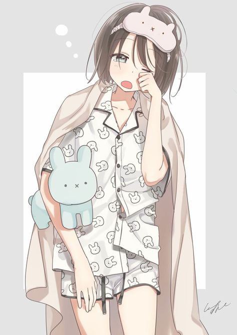 Cute Pijamas, Cute Pajamas, Illustration Girl, Girls Pajamas, Anime Outfits, Manga Girl, Girl Drawing, Art Girl, Anime Drawings