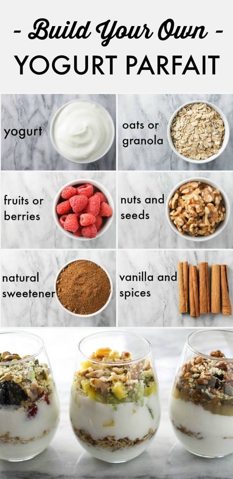 Oat And Yogurt Breakfast, Easy Breakfast Parfait, Oats And Yogurt Breakfast, Granola Parfait Recipe, Granola And Yogurt Breakfast, Yogurt Combinations, Yogurt And Granola Breakfast, Yogurt With Oats, Parfait Yogurt