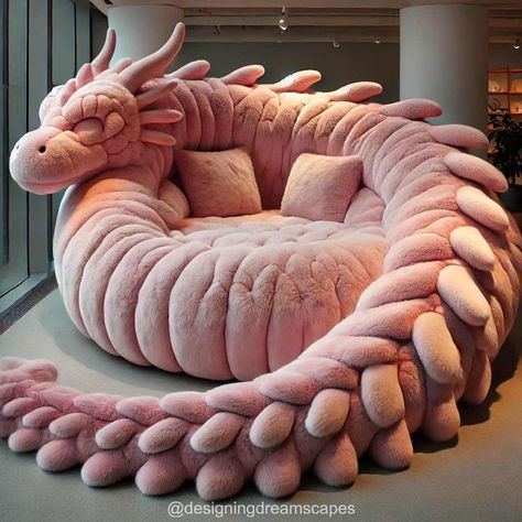 Giant Dragon Loungers: Unleash Mythical Comfort in Your Home Giant Dragon, Wooden Garden Bed, Dream Bedroom Inspiration, Fantasy Furniture, Air Bed, Furniture Side Tables, Funky Furniture, Design Your Dream House, Cute Room Decor