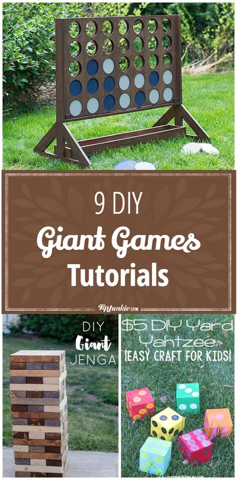 9 DIY Giant Games Tutorials - perfect for summer afternoons in the backyard! Sponsored by HORMEL®️️️️ Pepperoni. #PEPItUP #ad Scandinavian Outdoor, Summer Wedding Diy, Outside Games, Giant Jenga, Giant Games, Garden Games, Festival Camping, Mason Jar Crafts Diy, Yard Games