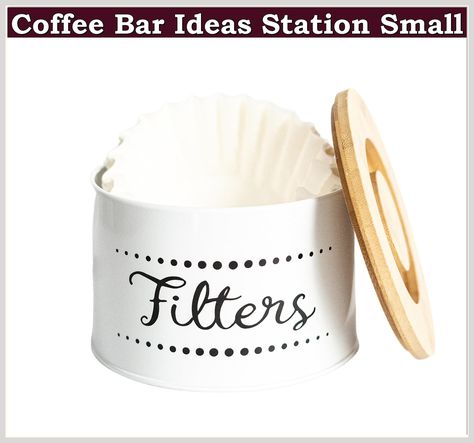 Coffee Filter Holder Storage - Metal & Bamboo Coffee Filter Container - Stylish Farmhouse Coffee Bar Decor - Coffee Station Accessories for Storing Filter Papers - Coffee Bar Organizer for Counters Coffee Bar Must Haves, Farmhouse Coffee Bar Decor, Bar Must Haves, Coffee Filter Storage, Coffee Bar Organizer, Coffee Bar Essentials, At Home Coffee Bar, Coffee Filters Storage, Coffee Station Decor