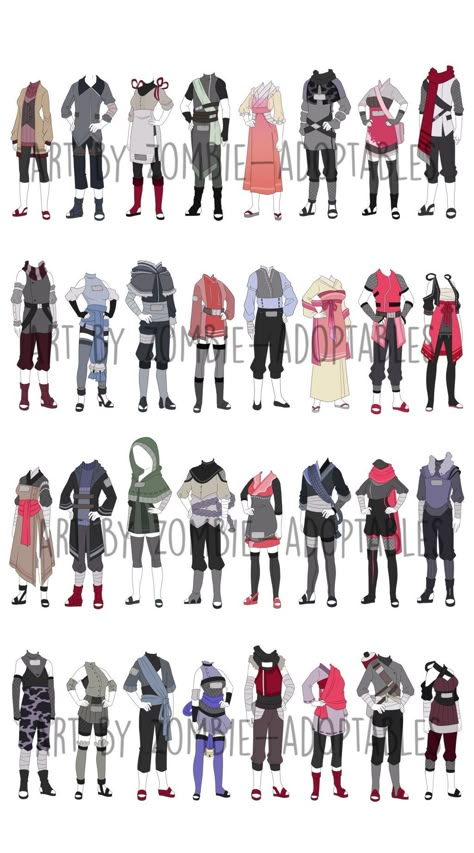 Naruto Clothing, Ninja Outfit, Clothing Sketches, Drawing Anime Clothes, Makeup Eyes, Hero Costumes, Naruto Oc, Eyes Makeup, Fashion Design Drawings