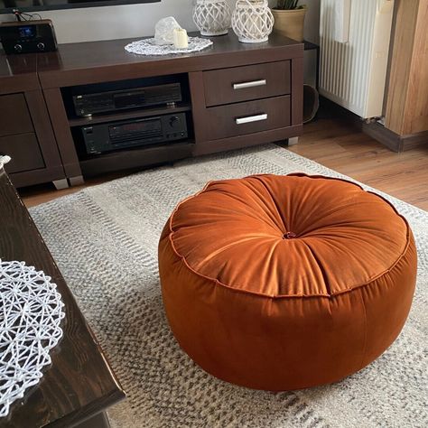 Big Poufs In Living Room, Living Room Pouffe, Beanbags Living Room, Pouffe Living Room, Floor Pillows Living Room, Floor Cushions Living Room, Kids Floor Cushions, Organic Modern Living Room, Pouf Footstool