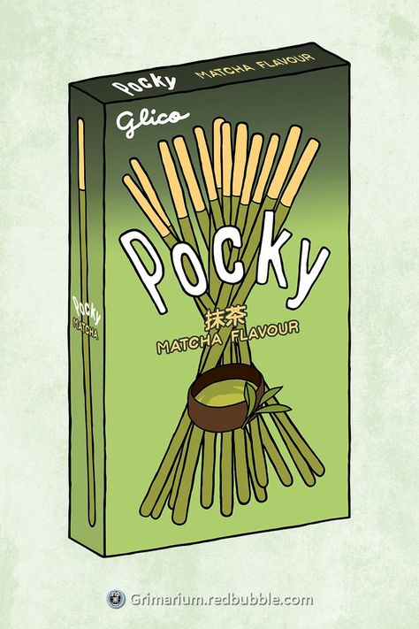 Pocky Drawing, Matcha Doodle, Matcha Drawing, Pocky Aesthetic, Pocky Matcha, Mug Bag, Girl Makeover, Cute Food Wallpaper, Mug Drawing