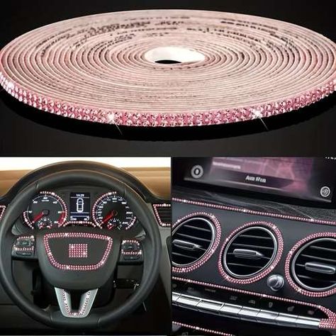 Diy Car Interior, Dashboard Decorations, Bling Car, New Car Accessories, Pink Truck, Exterior Decoration, Car Accessories For Women, Wooden Cheese Board, Cute Car Accessories