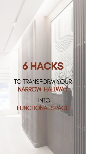 ARCHITECTURE | INTERIOR DESIGN EXPERTS on Instagram: "❗️6 HACKS TO TRANSFORM YOUR NARROW HALLWAY INTO FUNCTIONAL SPACE

🛠To know more about affordable renovation  follow @jeneaulle.renovations 

When designing a home, the hallway is often overlooked. It can be challenging to decide which décor and furniture work best in a small hallway, and poor choices can make this narrow space feel even more cramped. Neglecting the hallway in your design can leave it feeling incomplete, or cause you to miss a valuable opportunity for additional storage.

📌@Jeneaulle.Renovations is on a mission to inspire and transform the notion that luxury homes are always expensive. We’ve shown that luxury is achievable even on a tight budget.

📌Follow us and discover how!

📌Would you like us to design your house? Hallway Shelving Ideas, Narrow Bedroom Hallway Ideas, Hallway Long Narrow, How To Make A Long Narrow Hallway Look Wider, How To Make A Long Hallway Look Shorter, Corridor Design Home Narrow Hallways, Narrow Hallway Storage, Mirror Fulllength In Narrow Hallway, Long Hallway Decorating