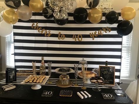 40th Birthday Decor, Birthday Decor Ideas, 40th Bday Ideas, Table Decorating, 40th Birthday Party, 40th Birthday Decorations, 40th Birthday Parties, Hanging Decorations, Birthday Decor