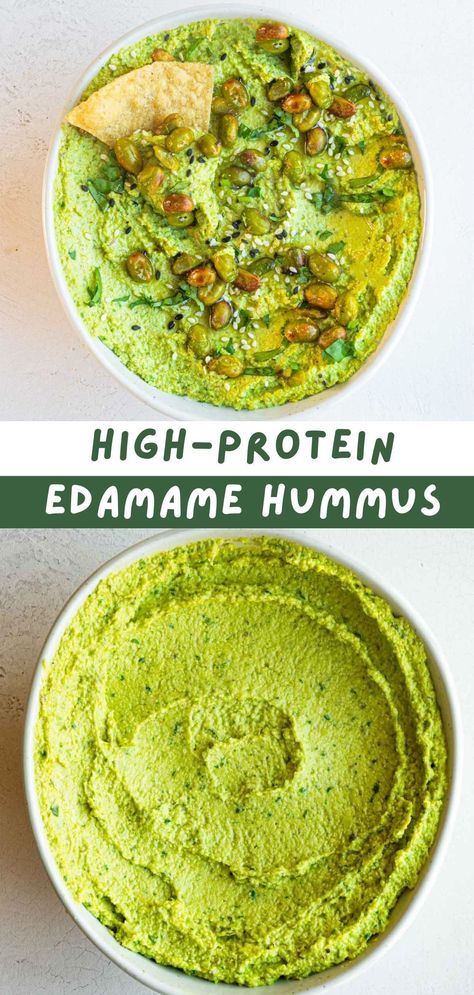 5-minute vegan Edamame Guacamole with plant-based protein and spinach! This healthy protein-packed dip tastes incredible! Perfect for snacks, sandwiches, picnics, parties, or a protein side at dinner! Protein Veggie Dip, Fueling Snacks, Edamame Guacamole, Vegan Edamame, Hummus Appetizers, Lacto Vegetarian, Easy Bean Recipes, Snacks Sandwiches, Edamame Hummus