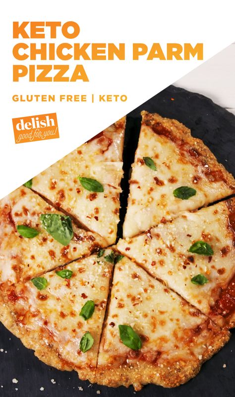 Keto Chicken Parm, Chicken Parm Pizza, Parmesan Pizza, Starting Keto Diet, Cheese Chicken, Chicken Parm, Diet Healthy, Gluten Free Pizza, Keto Foods