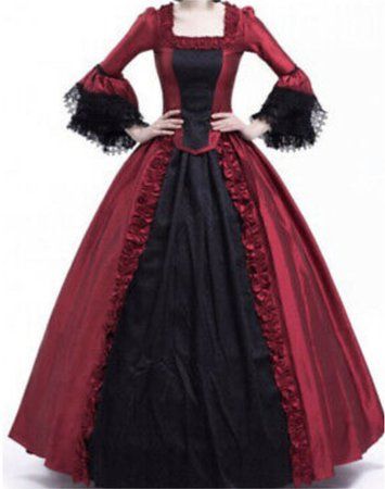 Queen of Hearts Outfit | ShopLook Victorian Gown, Medieval Party, Red Ball Gown, American Dress, Long Skirt Fashion, Court Dresses, Halloween Gothic, Long Sleeve Dress Formal, Medieval Costume