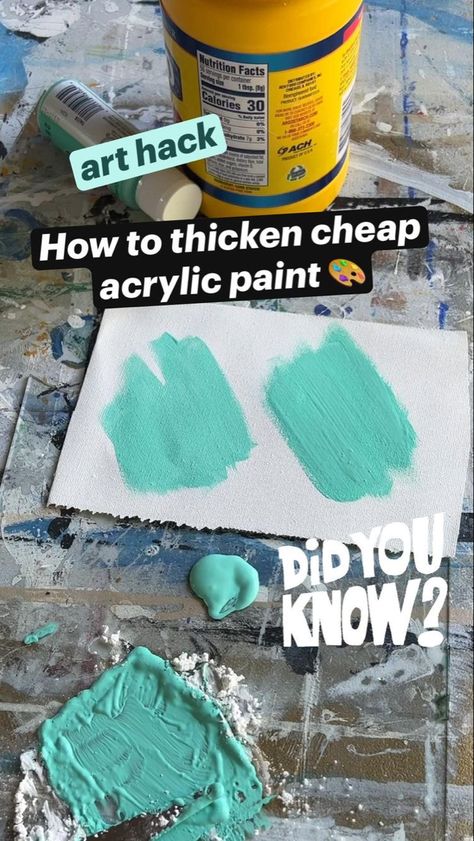 Thicken Paint, Cheap Acrylic Paint, Acrylic Paint Easy, Gesso Art, Texture Painting Techniques, Paint Easy, Acrylic Painting Diy, Homemade Art, Diy Abstract Canvas Art