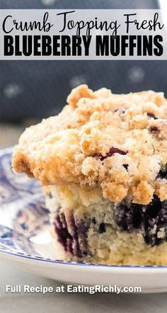 Blueberry Crumble Muffins, The Best Blueberry Muffins, Muffins Easy, Muffins Healthy, Best Blueberry Muffins, Streusel Muffins, Berry Muffins, Blueberry Crumble, Blueberry Desserts