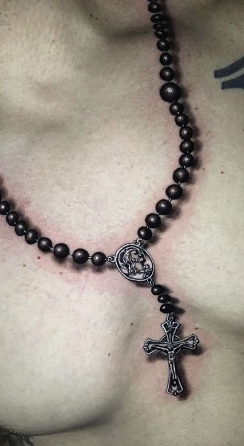 Wrist Bracelet Tattoos, Tattoo Around Arm, Tato Jam, Cross Necklace Tattoo, Rosemary Tattoo, Rosary Bead Tattoo, Crucifix Tattoo, Hamsa Tattoo Design, Bracelet Tattoos