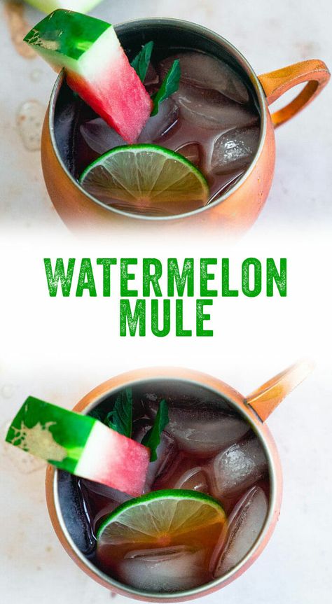 Watermelon Mule, Watermelon Vodka Drinks, Watermelon Drinks, Watermelon Cocktail Recipes, Kentucky Mule, Raspberry Mojito, Watermelon Cocktail, Moscow Mules, Hey Bartender