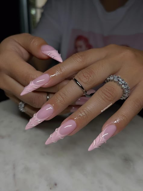 Stilleto Nails Designs, Stiletto Nails Designs, Unique Acrylic Nails, Nail Swag, White Nail, Pink Acrylic Nails, Fire Nails, Fancy Nails, Best Acrylic Nails